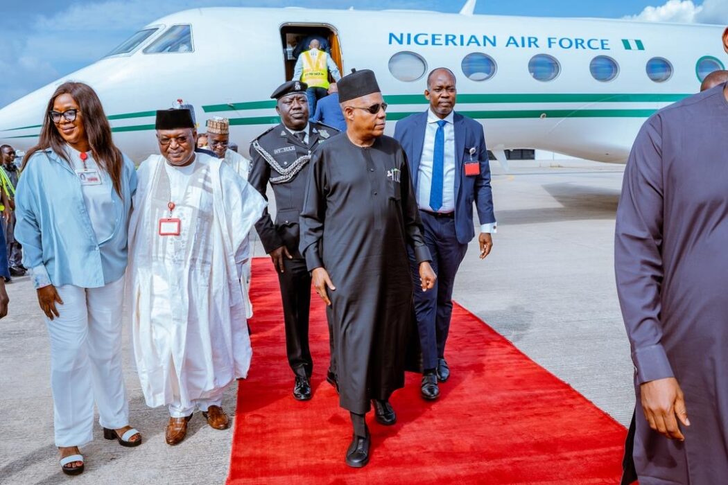 Shettima Returns To Nigeria After AU Summit In Angola